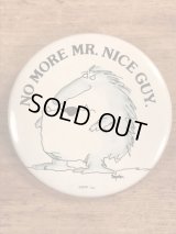 “No More Mr. Nice Guy.” Pin Back　メッセージ　ビンテージ　缶バッジ　70〜80年代