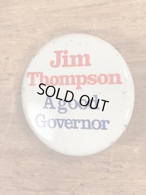 アメリカの実業家“Jim Thompson”のヴィンテージ缶バッチ