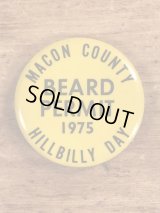Macon County Hillbilly Day “Beard Permit” Pin Back　イベント　ビンテージ　缶バッジ　70年代