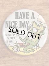 “Have A Nice Day” Pin Back　メッセージ　ビンテージ　缶バッジ　70〜80年代