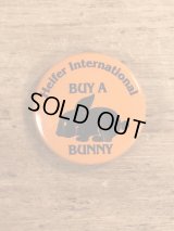 Heifer International “Buy A Bunny” Pin Back　ボランティア団体　ビンテージ　缶バッジ　90年代〜