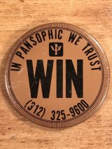 In Pansophic We Trust Win Pin Back　企業物　ビンテージ　缶バッジ　70〜80年代