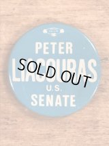 Peter Liacouras U.S. Senate Pin Back　政治家　ビンテージ　缶バッジ　70〜80年代
