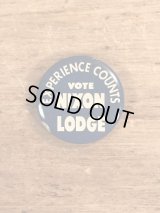 Experience Counts Vote Nixon Lodge Pin Back　政治家　ビンテージ　缶バッジ　60年代