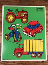 Playskool “Things With Wheels” Wooden Puzzle　乗り物　ビンテージ　パズル　80年代