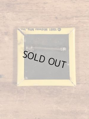 パックマンの四角いヴィンテージ缶バッチ