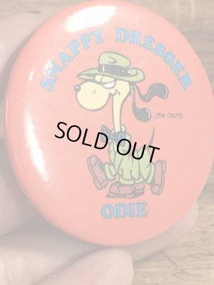 ガーフィールドのオーディーのビンテージ缶バッジ