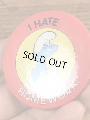 Smurfのメッセージが書かれたヴィンテージ缶バッチ