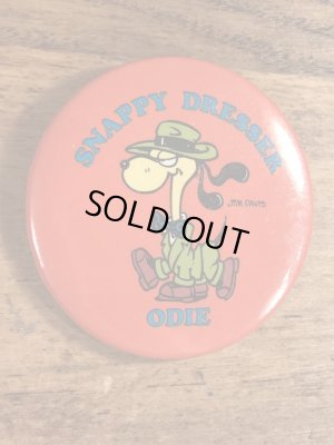 ガーフィールドのオーディーのビンテージ缶バッジ