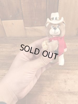 ウエスタンコスチュームのクマのヴィンテージクリップドール