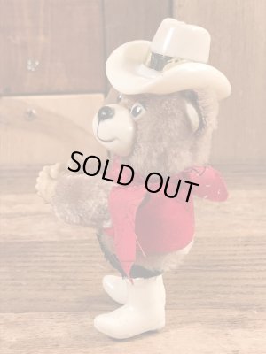 ウエスタンコスチュームのクマのヴィンテージクリップドール