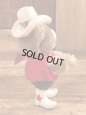 ウエスタンのクマのビンテージクリップ人形