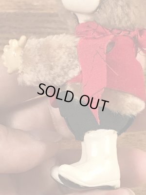 ウエスタンコスチュームのクマのヴィンテージクリップドール