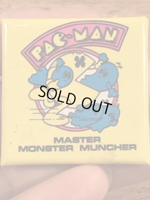 パックマンの四角のビンテージ缶バッジ