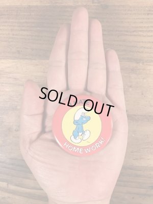 Smurfのメッセージが書かれたヴィンテージ缶バッチ