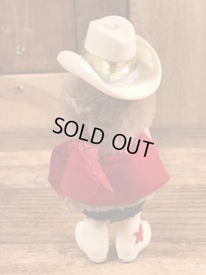 ウエスタンコスチュームのクマのヴィンテージクリップドール