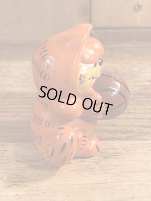 バスケットボールのガーフィールドのビンテージ陶器フィギュア