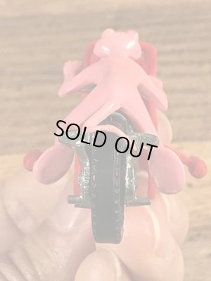 バイクに乗ったピンクパンサーのヴィンテージダイキャストミニカー