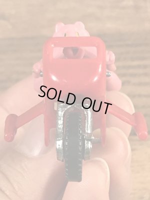 バイクに乗ったピンクパンサーのビンテージミニカー