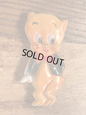 ルーニーテューンズのポーキーピッグのビンテージラバートイ