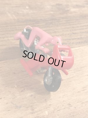 バイクに乗ったピンクパンサーのビンテージミニカー