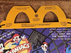 マクドナルドのアニマニアックスのヴィンテージハッピーミールトイボックス