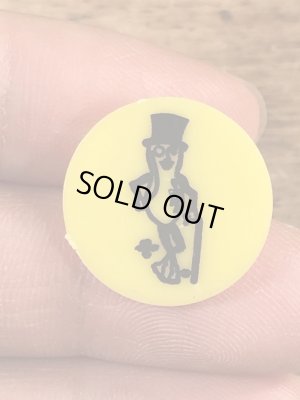 企業キャラクターのミスターピーナッツのビンテージプラスチックピン