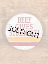 Beef Gives Strength Pin Back　企業物　ビンテージ　缶バッジ　70年代〜