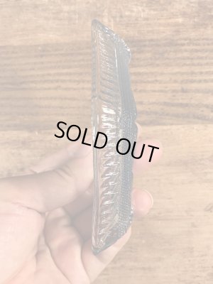 ダイヤのガラス製のビンテージ灰皿