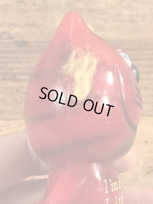 レッドデビルの猫のビンテージメッセージドール