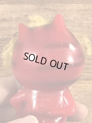 レッドデビルの猫のビンテージメッセージドール