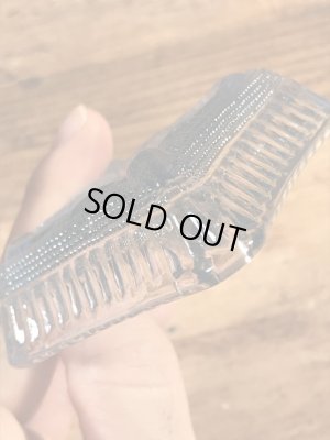 ダイヤのガラス製のビンテージ灰皿