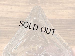 ダイヤのガラス製のビンテージ灰皿