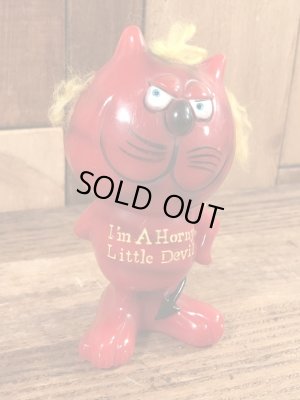 レッドデビルの猫のビンテージメッセージドール