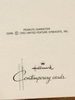 スヌーピーのルーシーのビンテージグリーティングカード