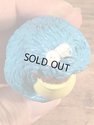 セサミストリートのクッキーモンスターのビンテージPVC製フィギュア