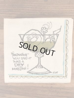 酔っ払いのイラストが描かれたヴィンテージペーパーナプキン