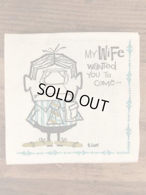 酔っ払いのイラストが描かれたヴィンテージペーパーナプキン