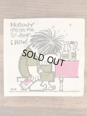 酔っ払いのイラストが描かれたヴィンテージペーパーナプキン