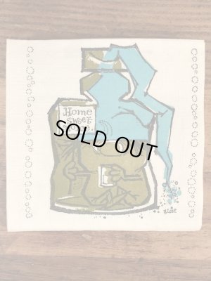 酔っ払いのイラストが描かれたビンテージ紙ナプキン