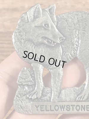 イエローストーンのオオカミのビンテージマグネット