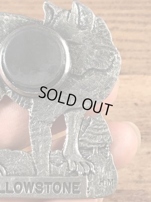 イエローストーンのオオカミのビンテージマグネット