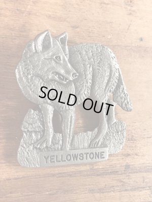 イエローストーンのオオカミのビンテージマグネット