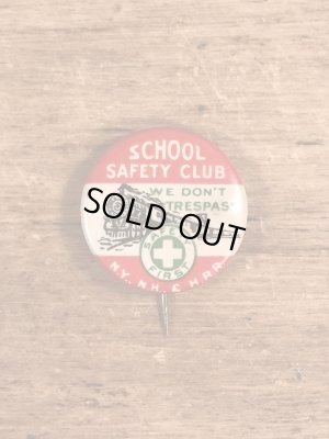 School Safety Clubのレイルロードのビンテージ缶バッジ
