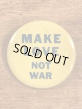 Make Love Not War Pinback　メッセージ　ビンテージ　缶バッジ　缶バッチ　〜70年代