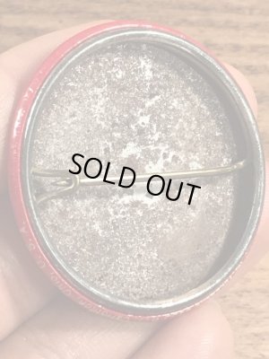 Warning Mad Loverのメッセージが書かれたビンテージ缶バッジ