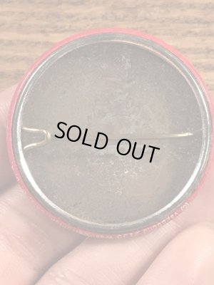 Warning Mad Loverのメッセージが書かれたビンテージ缶バッジ