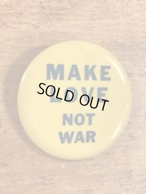 Make Love Not Warのメッセージが書かれたビンテージ缶バッジ