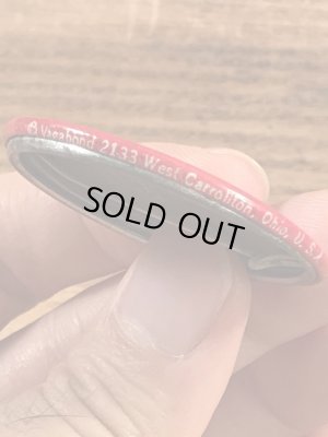 Warning Mad Loverのメッセージが書かれたヴィンテージ缶バッチ