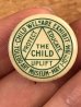 アメリカの1914年の児童福祉展のビンテージ缶バッジ